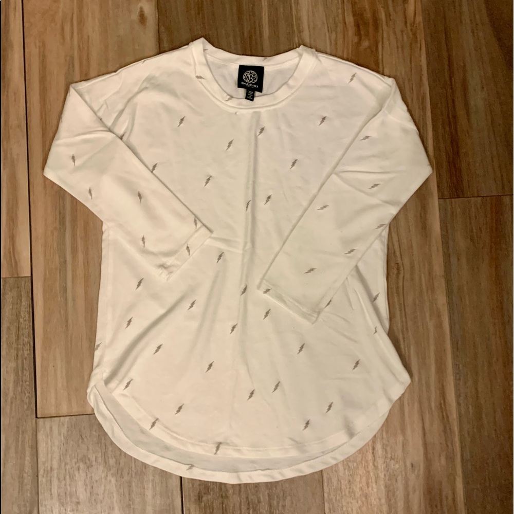 Bobeau 3/4 Sleeve Lightening Bolt Top Size XS